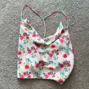 Open back satin Zara top